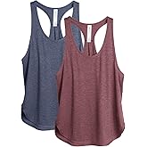 icyzone Workout Tank Tops for Women - Athletic Yoga Tops, Racerback Running Tank Top Loose Fit