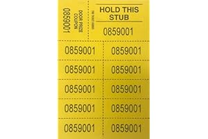 THE TICKET GURUS Auction Tickets-10 Number-500ct (Yellow)