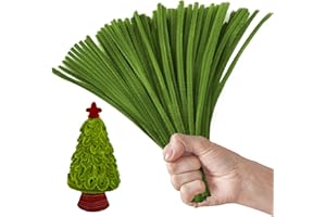 YOBLINK 100PCS Green Pipe Cleaner,Colored Pipe Cleaners for Crafts,Pipe Cleaners Set,Pipe Cleaner Craft,Pipe Cleaner Christmas Trees