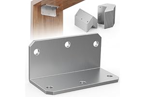 Wuno Shop 2x4 Inch L Brackets for Wood 90 Degree,Metal Corner Brace Brackets,90 Degree Angle Iron with Holes,Heavy Duty 90 Degree Bbracket for Wood Furniture Frame Fence-15pcs