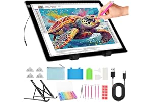 TSOCOS A3 Light Pad for Diamond Painting, Light Board with Diamond Art Accessories, 5D Painting Tools Set, Stands Ultra-Slim Tracing LED Light Box for Weeding Vinyl Drawing Sketching