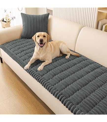 Amazon.com: Plush Pet Couch Cover, Non-Slip Sofa Protector  Syalife Saggy Plush Pet Couch Protector display picture 1