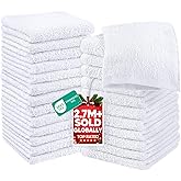 Utopia Towels 24 Pack Cotton Washcloths Set, 100% Ring Spun Cotton, Premium Quality Flannel Face Cloths, Highly Absorbent and Soft Feel Fingertip Towels, White
