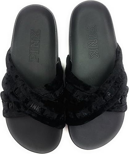 victoria secret pink slides black