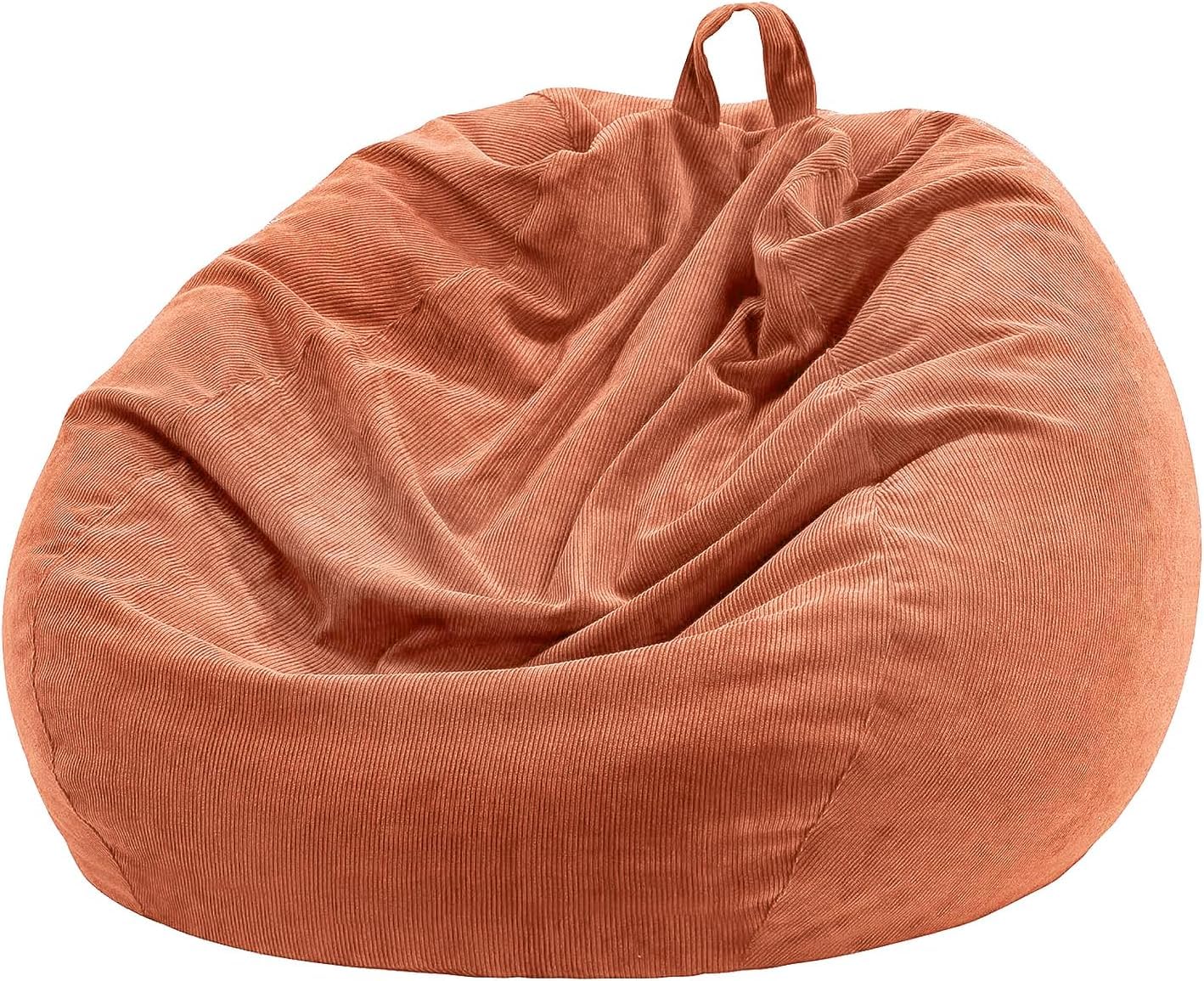 Photo 1 of Nobildonna 3 ft Bean Bag Chair Cover (No Filler) 35"×43" Large Stuffed Animal Storage Bean Bag Washable Big Beanbag Chair Cover Premium Corduroy Bean Bag Cover for Adults,Kids,Sandy Brown 300L
