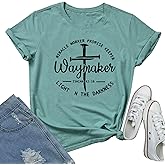 LOOKFACE Women Cross Graphic Tees Waymaker Soft Tops