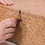 woodluv Set of 3 Seagrass Storage Box with Lid Brown view 6