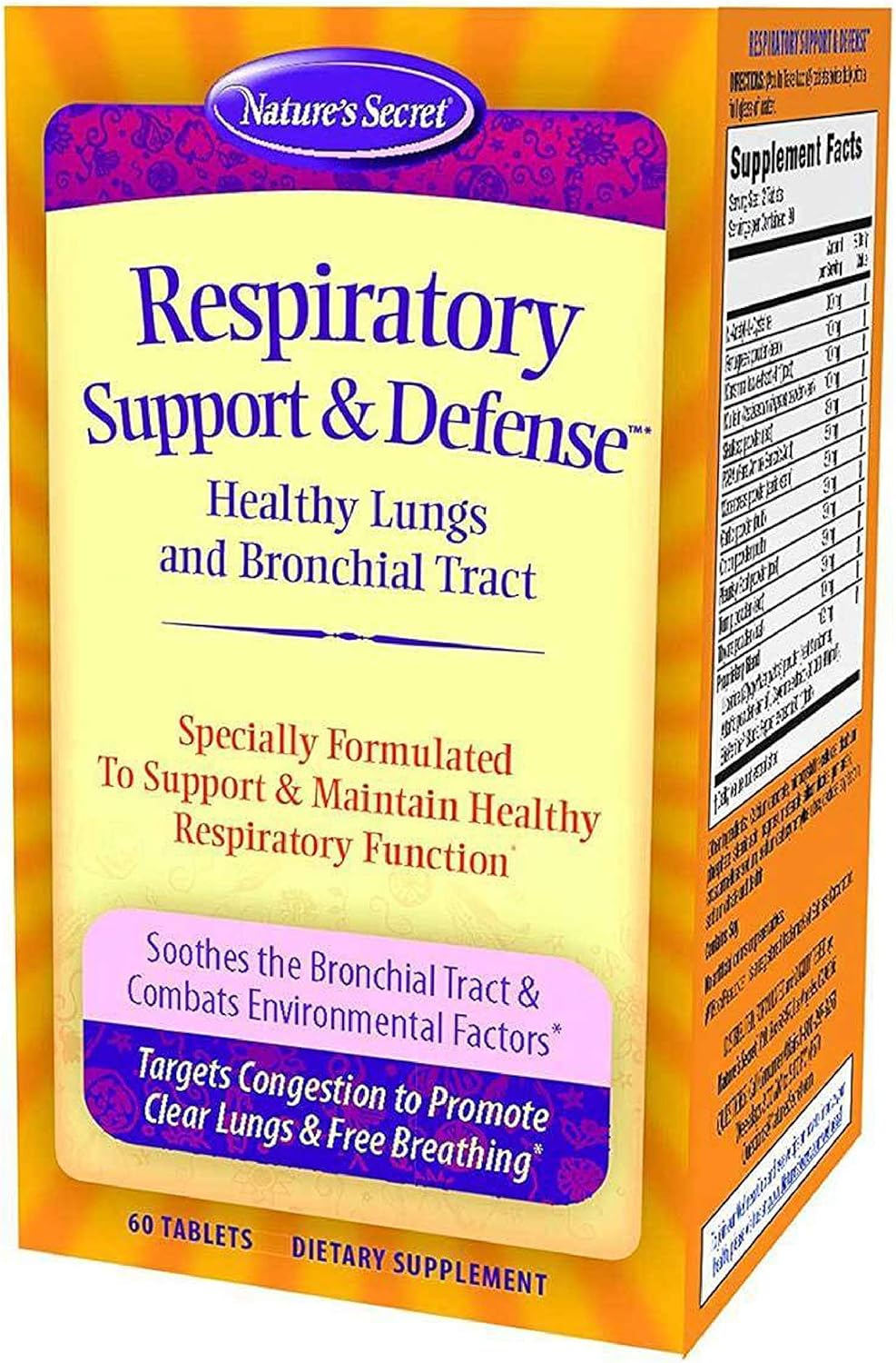 Amazon Com Nature S Secret Respiratory Support Defense Tabs 60 Ct Health Personal Care