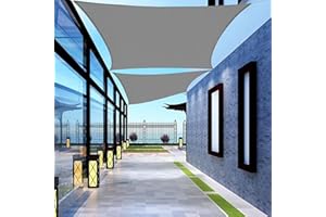 SHADEWIZ Rectangle 8' x 10' Gray Sun Shade Sail Canopy Awning for Patio Backyard Lawn Garden Outdoor Activities Grade UV Block Mesh Netting, We Can Make Custom Sizes