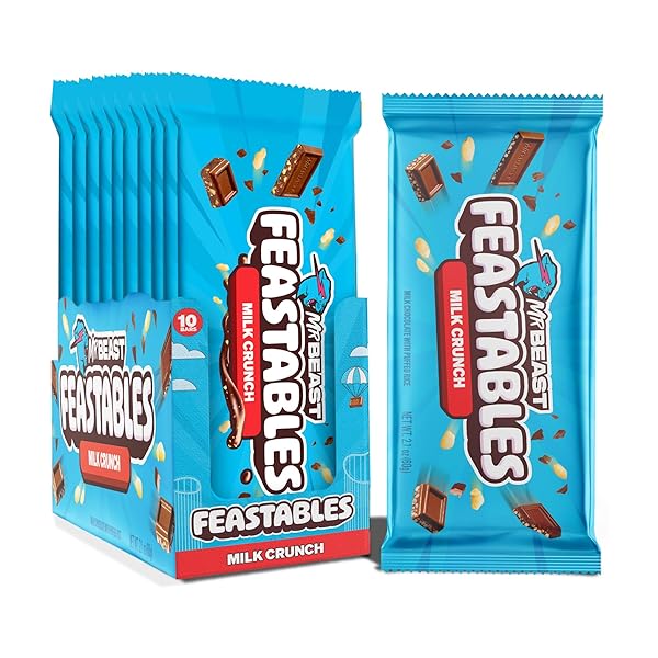 MRBEAST FEASTABLES MILK CHOCOLATE CRUNCH BAR, KING SIZE,...