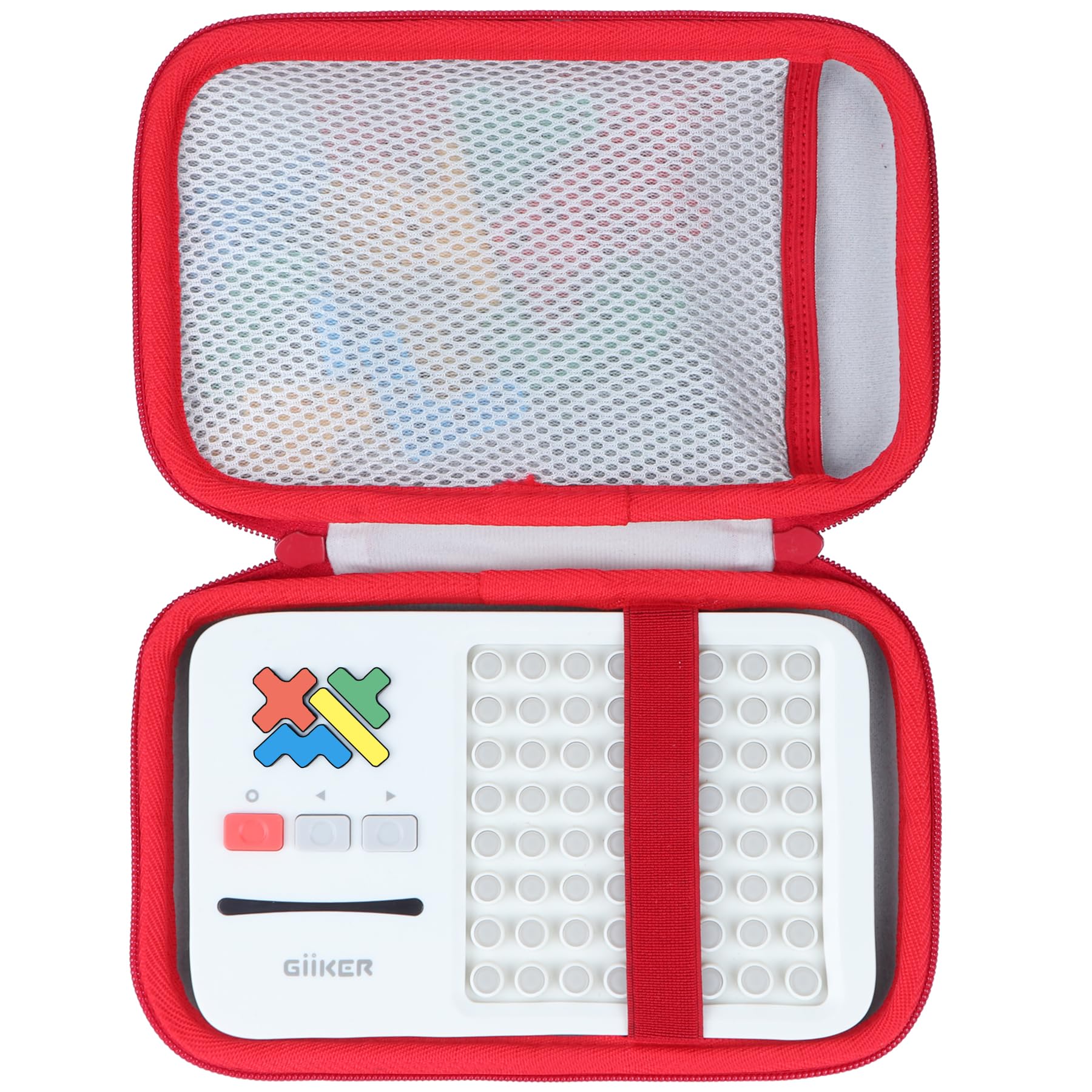 Lebakort Storage Case Compatible with GiiKER Super Blocks Pattern Matching Puzzle Games Original 1000+ Challenges Brain Teaser Toys (White + Red Case)