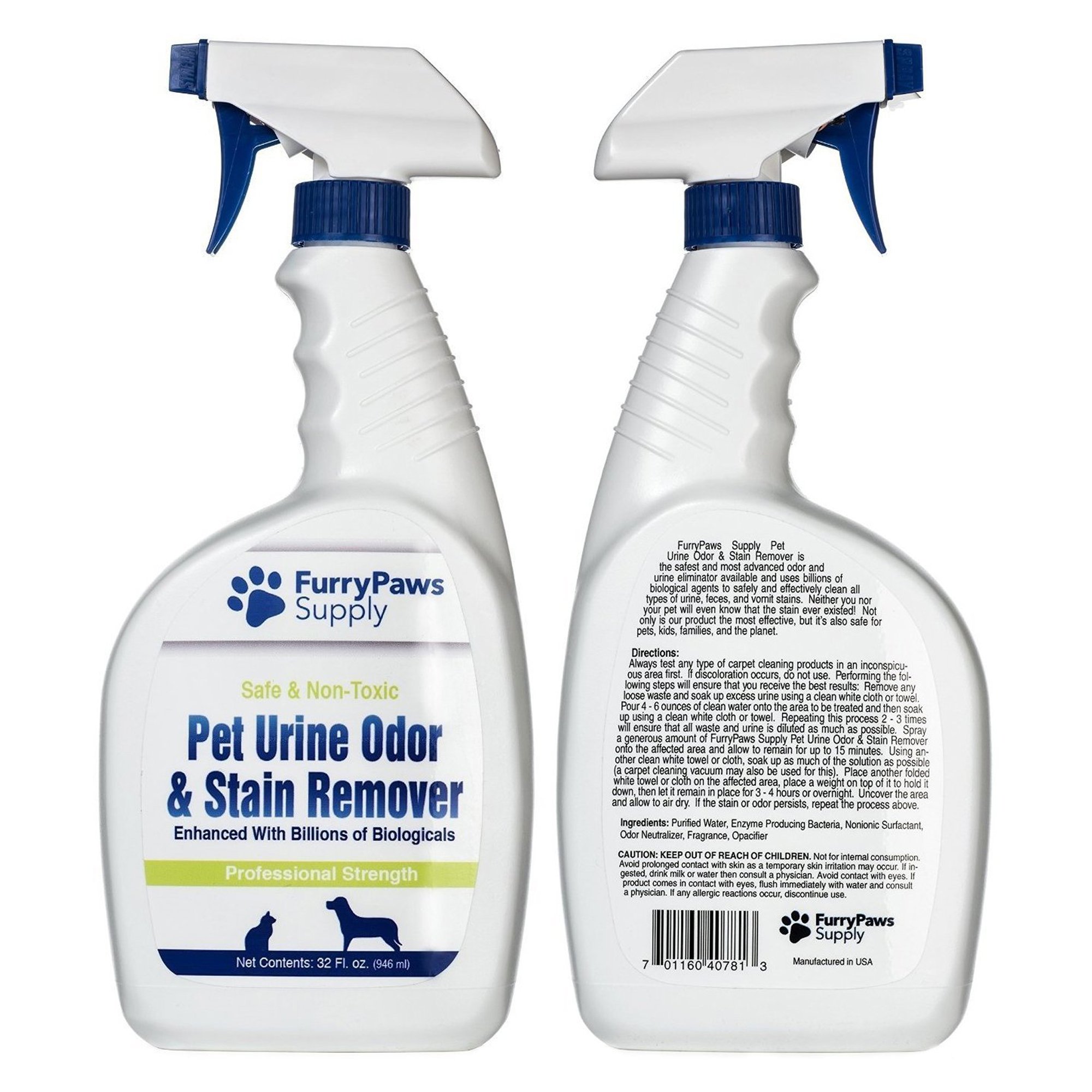 Furry Paws Pet Urine Odor and Stain Remover 32 Ounce Permanently Removes Dog Cat eBay