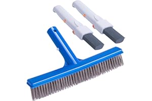 Adnee 3 Pcs Pumice Stone and Pool Brush Kit-Pumice Stones with Handle and 10" Stainless Steel Pool Brush-Pumice Stone Set to Remove Rust Spots Calcium Deposits