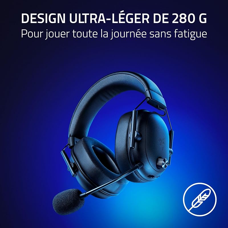 BlackShark V2 HyperSpeed pour PC - Casque Gaming Esports sans fil (Ultraléger 280g, Microphone HyperClear, Haut-parleurs TriForce de 50mm, Bluetooth) Noir