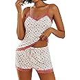 Avidlove Women Cami Pajama Set Modal Sleepwear Lace Trim Short PJ Set with Shorts