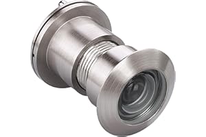 TOGU TG3828YG-SN Solid Brass UL Listed 220-degree Door Viewer Peephole with Heavy Duty Privacy Cover for 1-3/5" to 2-1/6" Doors, Satin Nickel Finish