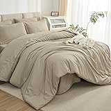 Litanika Comforter Queen Size Set Khaki - 7 Pieces