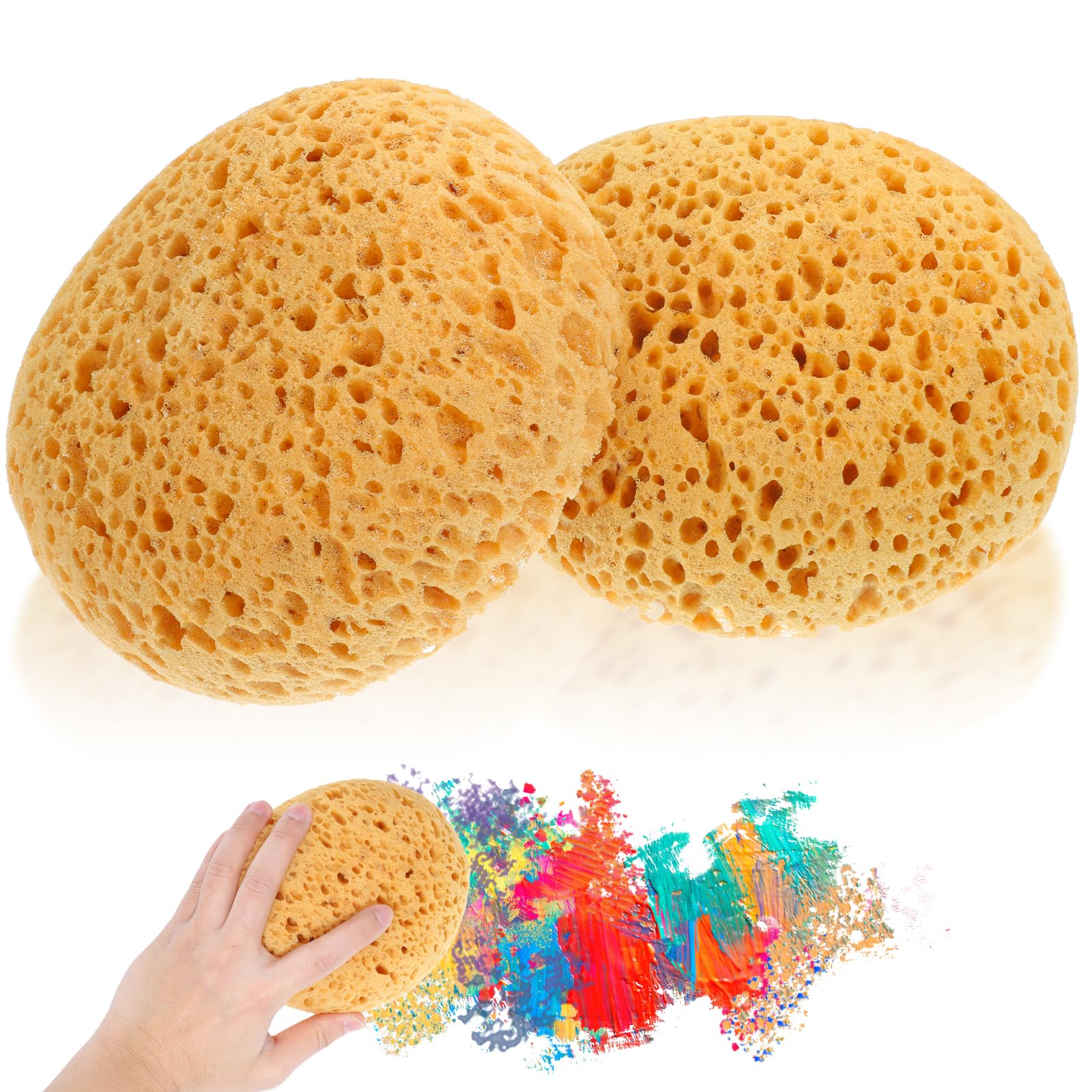 Ptwola 2 Pcs Texture Sponge Wall Patch Ceiling Drywall Patch Repair Home Decor Sponge Artist Craft Sponge for DIY Art Painting Acrylic Watercolor Marbling Pottery Ceramics Texturing Leather Care