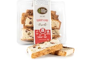 DIJAS Natural Foods, Crunchy Fat Free Biscotti Cookie, All Natural Preservative Free Ingredients, Delicious Low Calorie Snack (5 Ounces, Cranberry Almond)