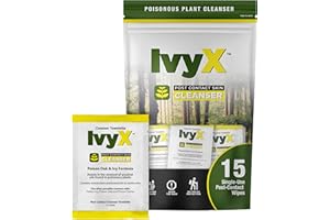 CoreTex Ivy X Post-Contact Poison Ivy Wipes with Resealable Travel Bag - Pack of 15 Single-Use Treatment Wipes to Assist in Removal of Rashes - Also Works on Poison Oak & Sumac Oils