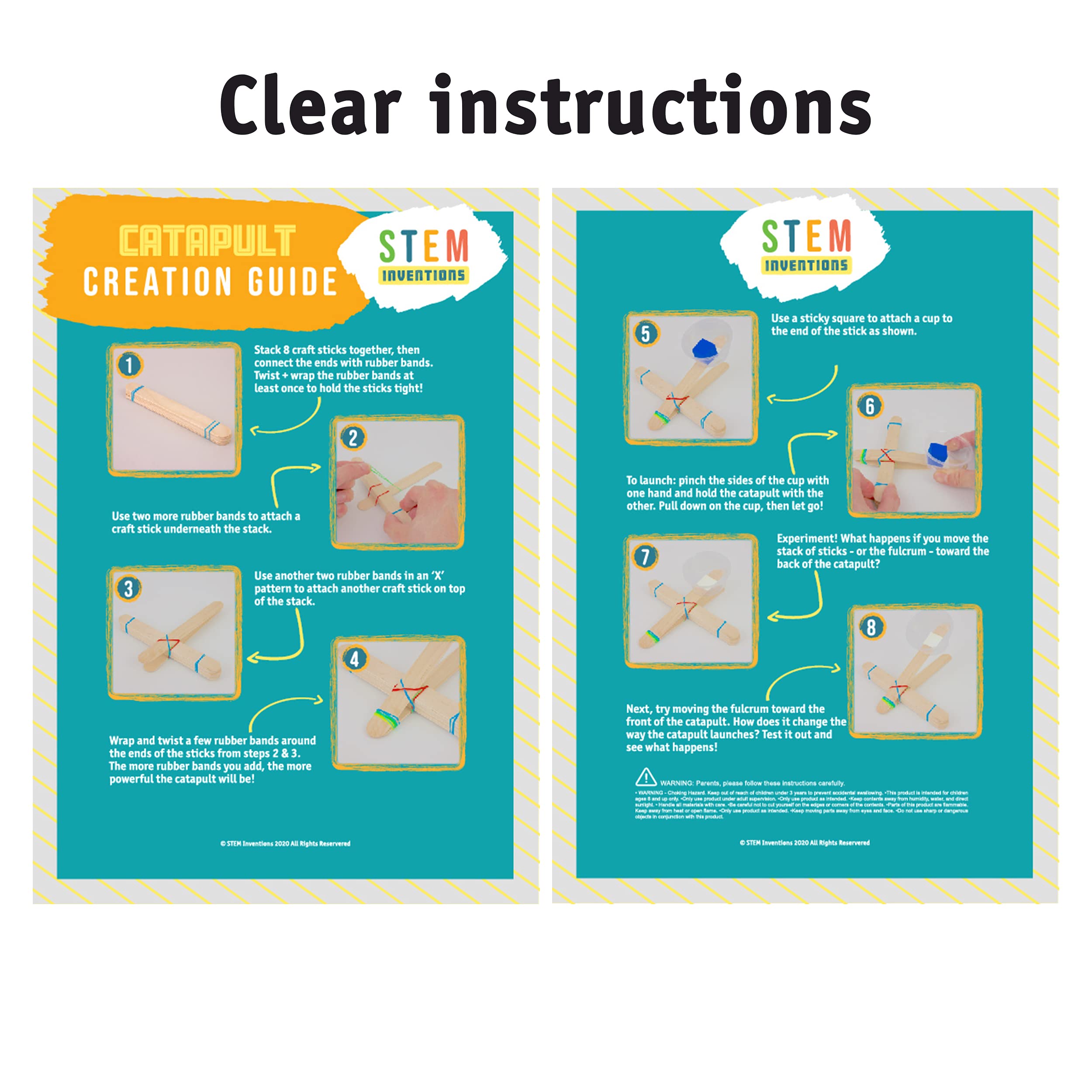 Catapults Kit – Supplies to Build 30 Mini Toy Catapults - Complete Bulk STEM Project Kit for Kids and Classrooms