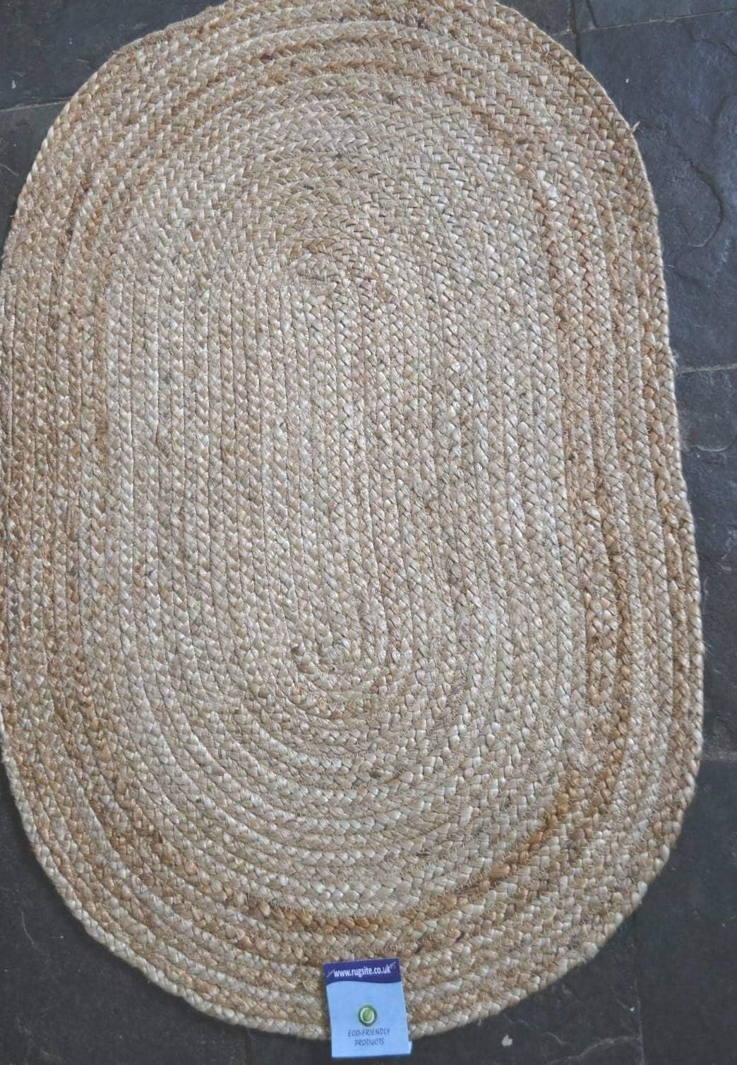 Oval Jute Rustic Braided 60x90cm mats. American style rugs for kitchens conservatories