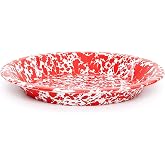 Crow Canyon Home Enamelware Pie Plate, 10 inch, Red/White Splatter