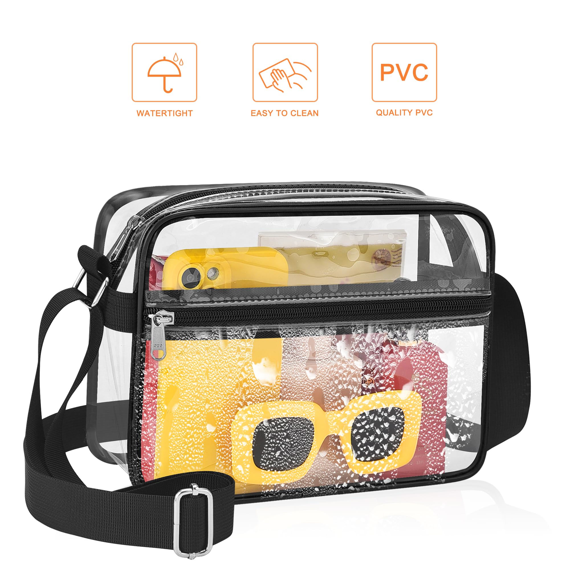 MAY TREE Clear Bag for Stadium Events Clear Messenger Bag Suitable for Concert Outfits and Sports Events