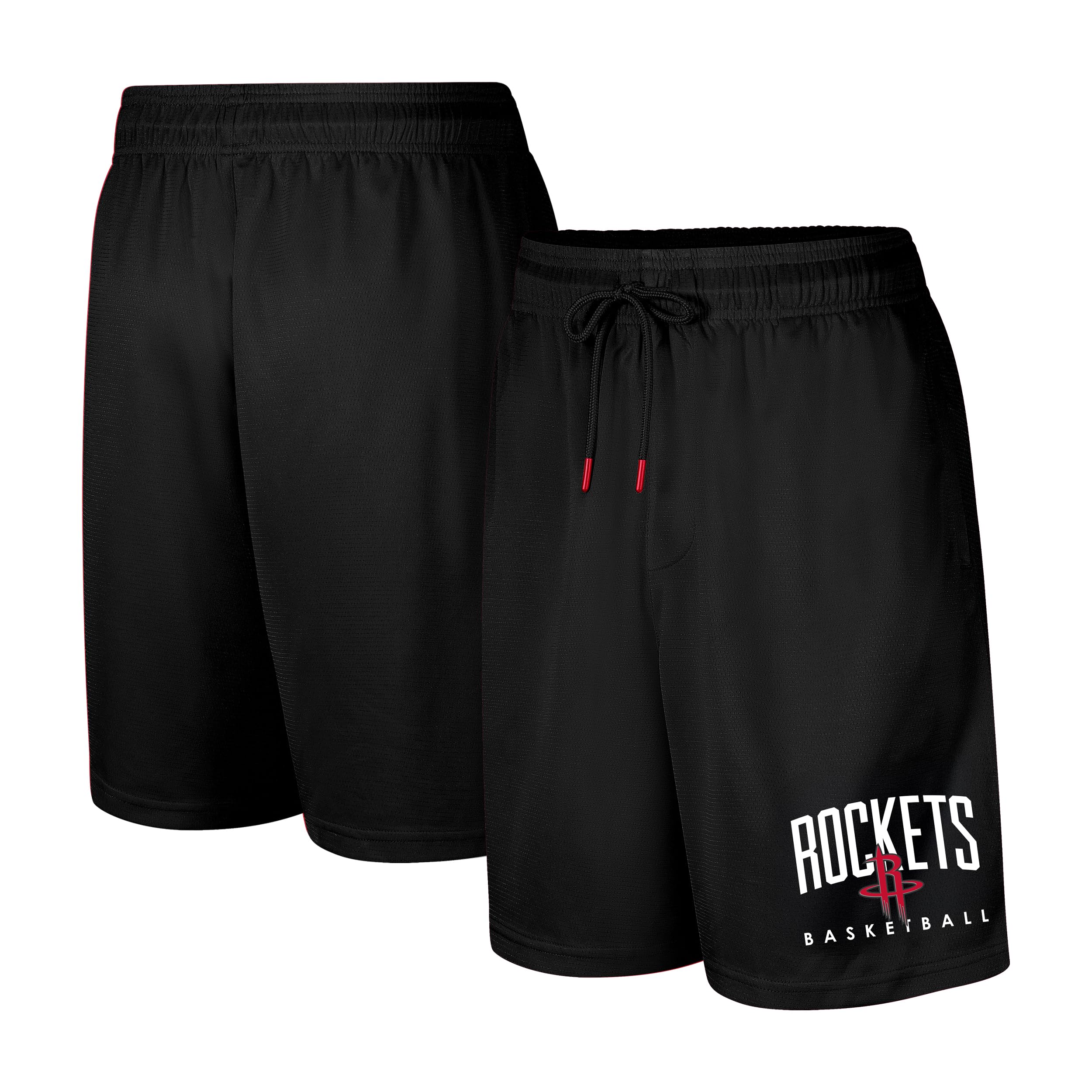 Ultra Game NBA Official Men’s Teamster Basketball Shorts, Houston Rockets, Black, Small Image