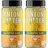 Fire & Smoke Society Onion Butter All Purpose Seasoning | BBQ Rubs for Smoking and Grilling | Steak, Grilled Chicken, Pork, Burgers | Onions, Green Herbs, White Pepper | Large (2-Pack)