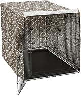 MidWest Homes for Pets Large Dog Crate Cover with Teflon Protector Brown Print view 1