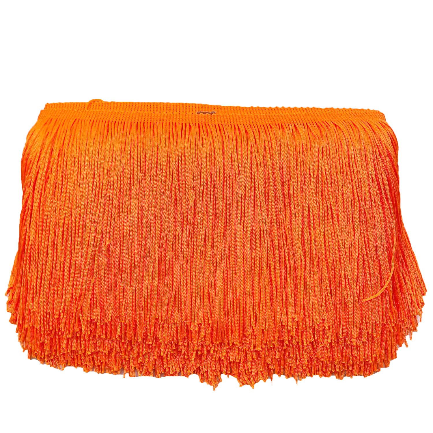 15 cm x 2 m fringe border, fringe tape, decorative ribbon, dance fringe, cut fringe, silk tassel, fringe ribbons for sewing, DIY crafts, clothing, lingerie, costumes, curtains, decoration, orange A