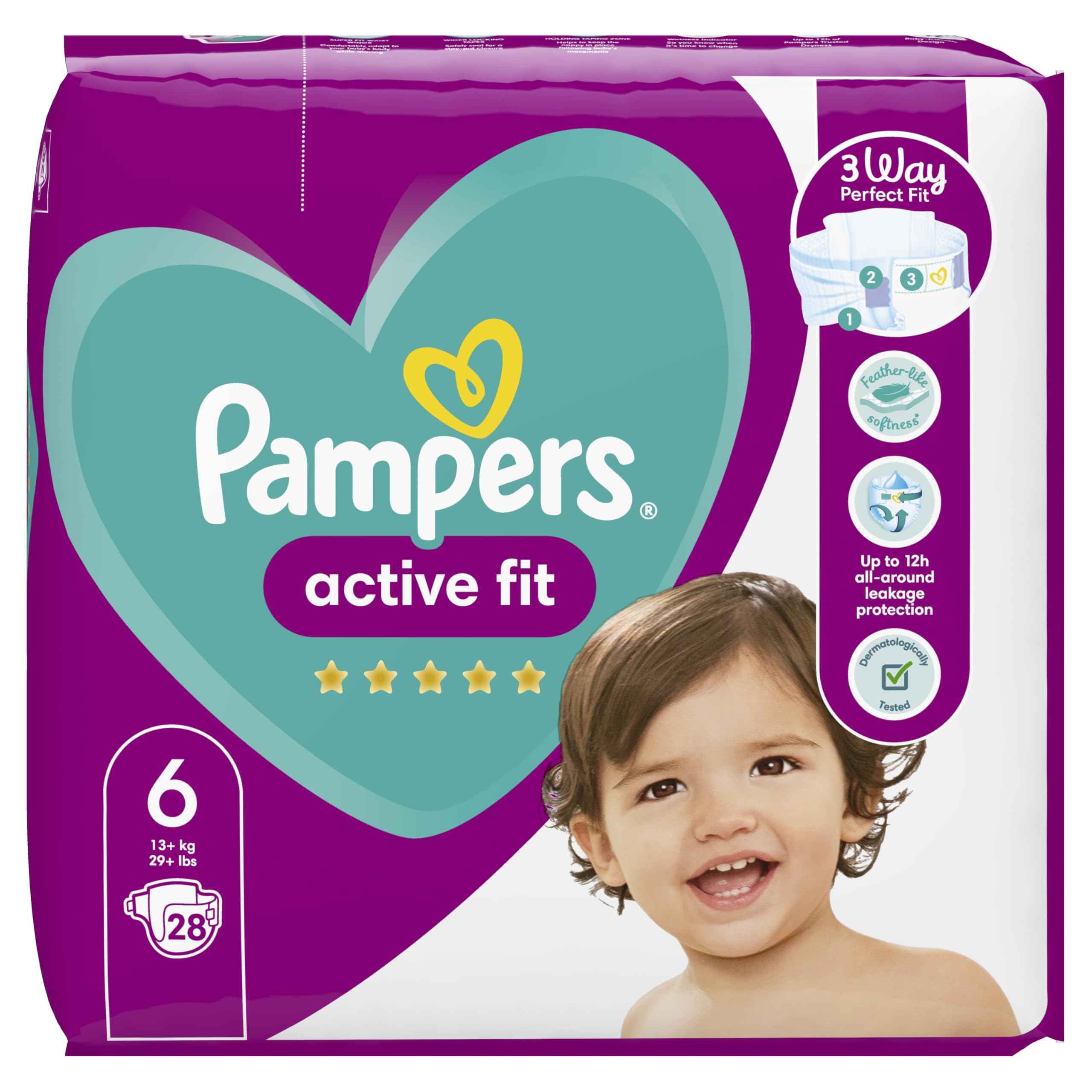 Pampers Active Fit Size 6, 28 Nappies, 13 kg+, Essential Pack, 28-Count