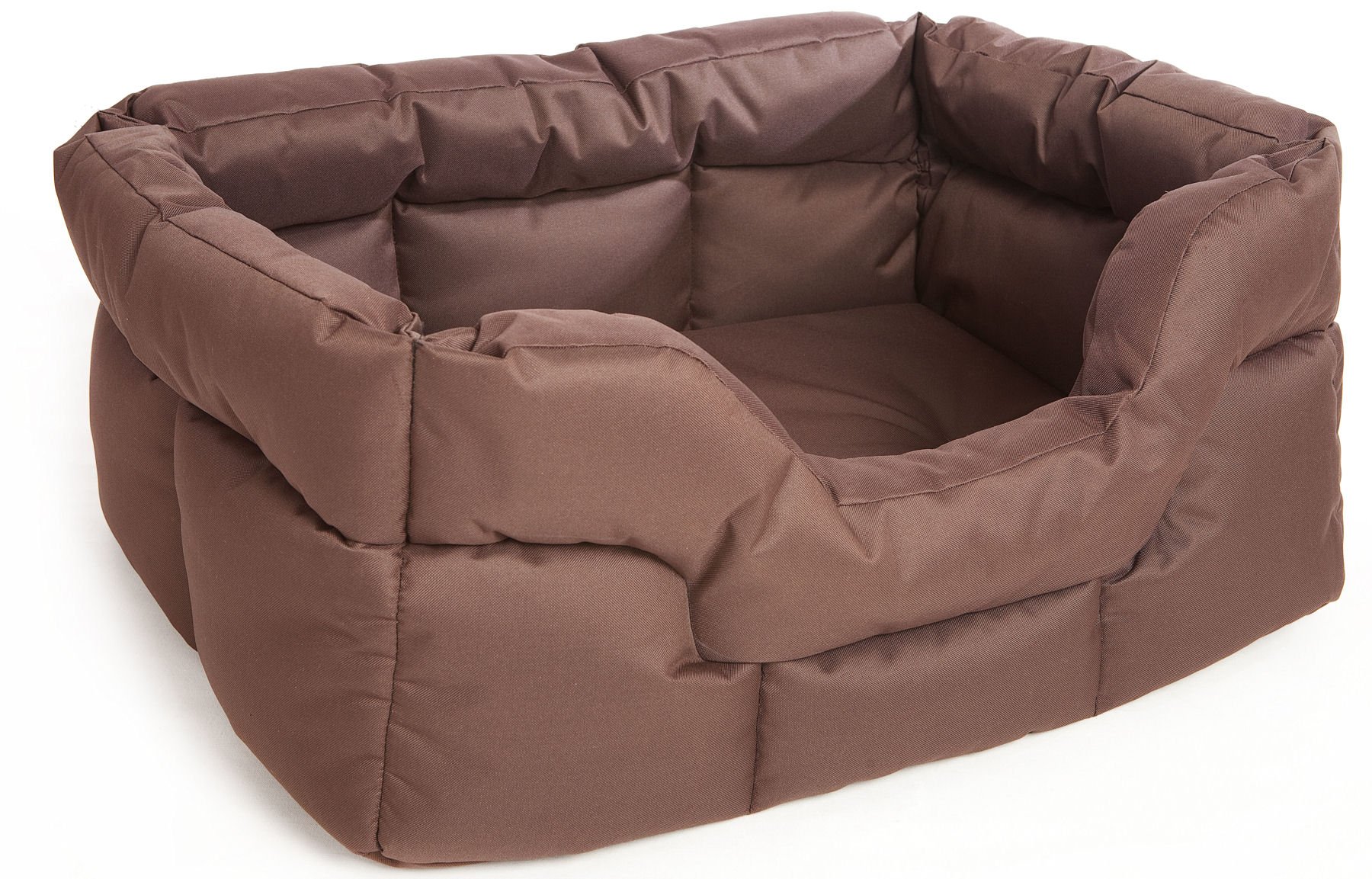 P & L Superior Pet Beds Heavy Duty Rectangular Waterproof Softee Bed, Large, 75 x 60 x 27 cm, Brown