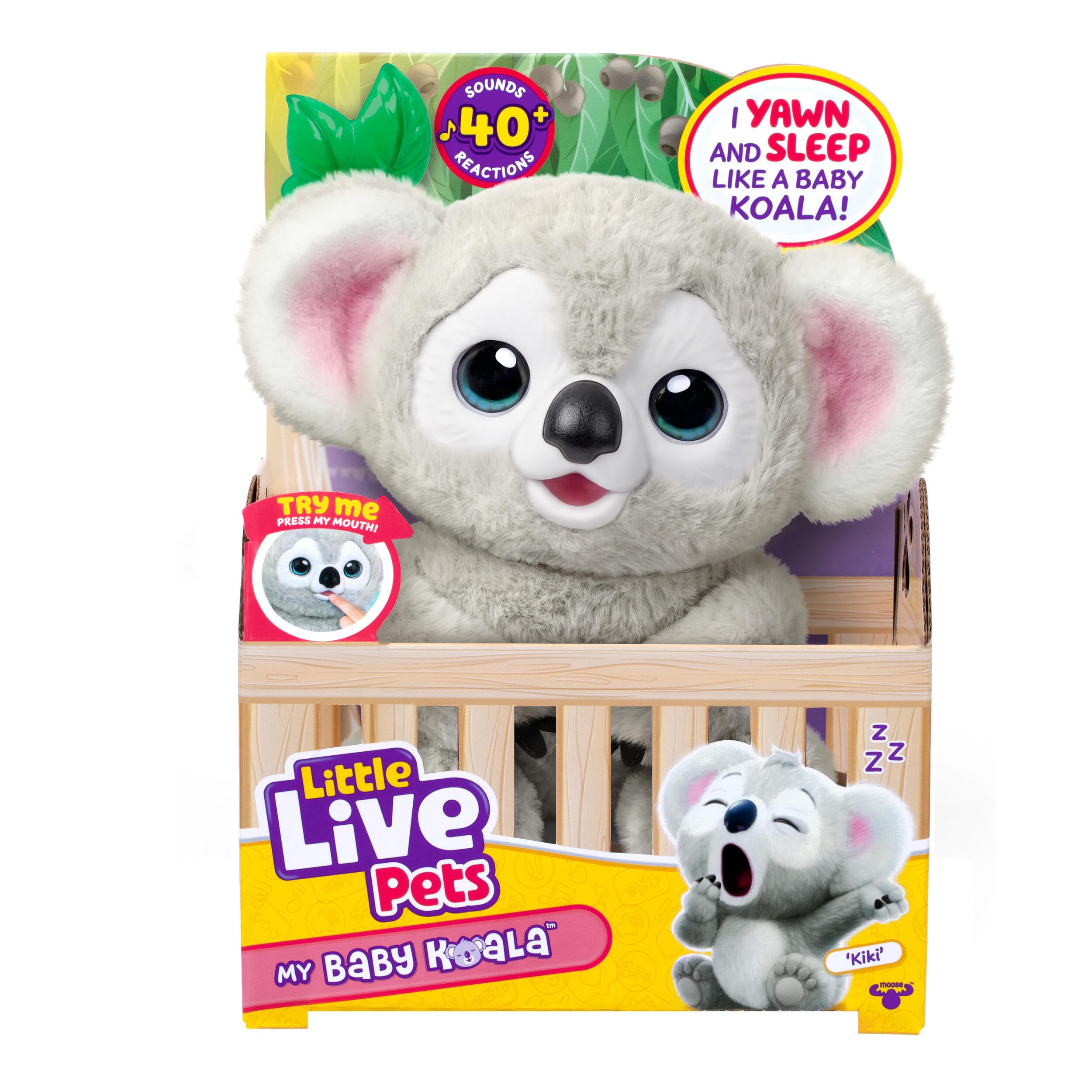 LITTLE LIVE PETS My Baby Koala Kiki, Koala Stuffed Animal | Interactive plush with 40+ sounds and reactions, blinking eyes, y