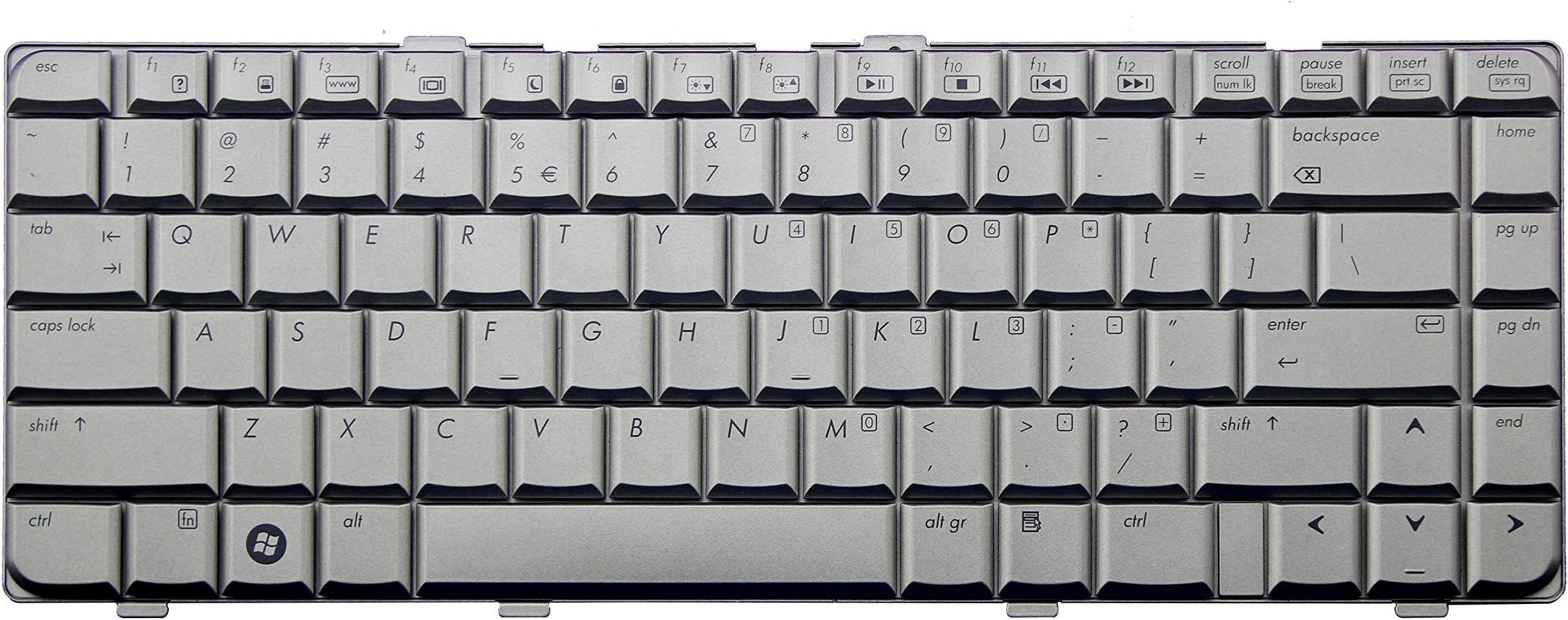CHNASAWE Laptop US Silver Keyboard for HP AEAT1R00130 C080524000Z