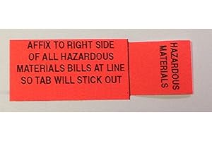 POSCO Hazmat Shipping Paper Tab - Haz Tabs - Hazardous Material, Adhesive Labels