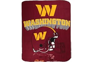 NORTHWEST ART MALL Northwest NFL Washington Commanders Gridiron Fleece Throw Blanket, Team Colors, 50" x 60"