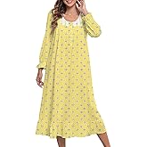 MZROCR Cotton Nightgowns For Women Long Sleeve Night Gowns Soft Women's Sleepwear Loungewear for Women Ladies Nightgowns