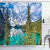 Ambesonne Landscape Shower Curtain, Moraine Lake