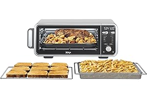 Ninja FT301 Dual Heat Air Fry Countertop 11-in-1 Convection Toaster Oven with Extended Height, XL Capacity, Flip Up & Away Ca