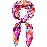 Peony and Tiger Luxurious Silk Feeling Scarf, Elegant Satin Square Head Scarf for Women, Versatile Hair Wrap Accessory