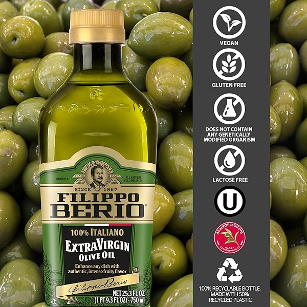 FILIPPO BERIO 100% ITALIAN EXTRA VIRGIN OLIVE OIL, 25.3 OUNCE RPET BOTTLE