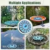 SZMP Solar Fountain Bird Bath with Glass Panel 7 Nozzles 4 Fixers view 6