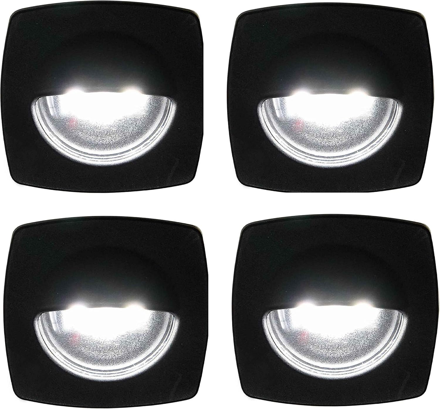 Set of 4 Marine Interior 12v LED Black Courtesy Light for Boat
