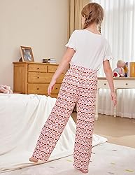Arshiner Pajama Pants for Girls Long Sleep Plaid