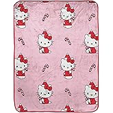 Jay Franco Hello Kitty Christmas Plush Throw Blanket – 45 x 55 Inches Soft & Cozy Fleece Throw for Holiday Bedroom & Couch Décor, Official Licensed Product, Pink