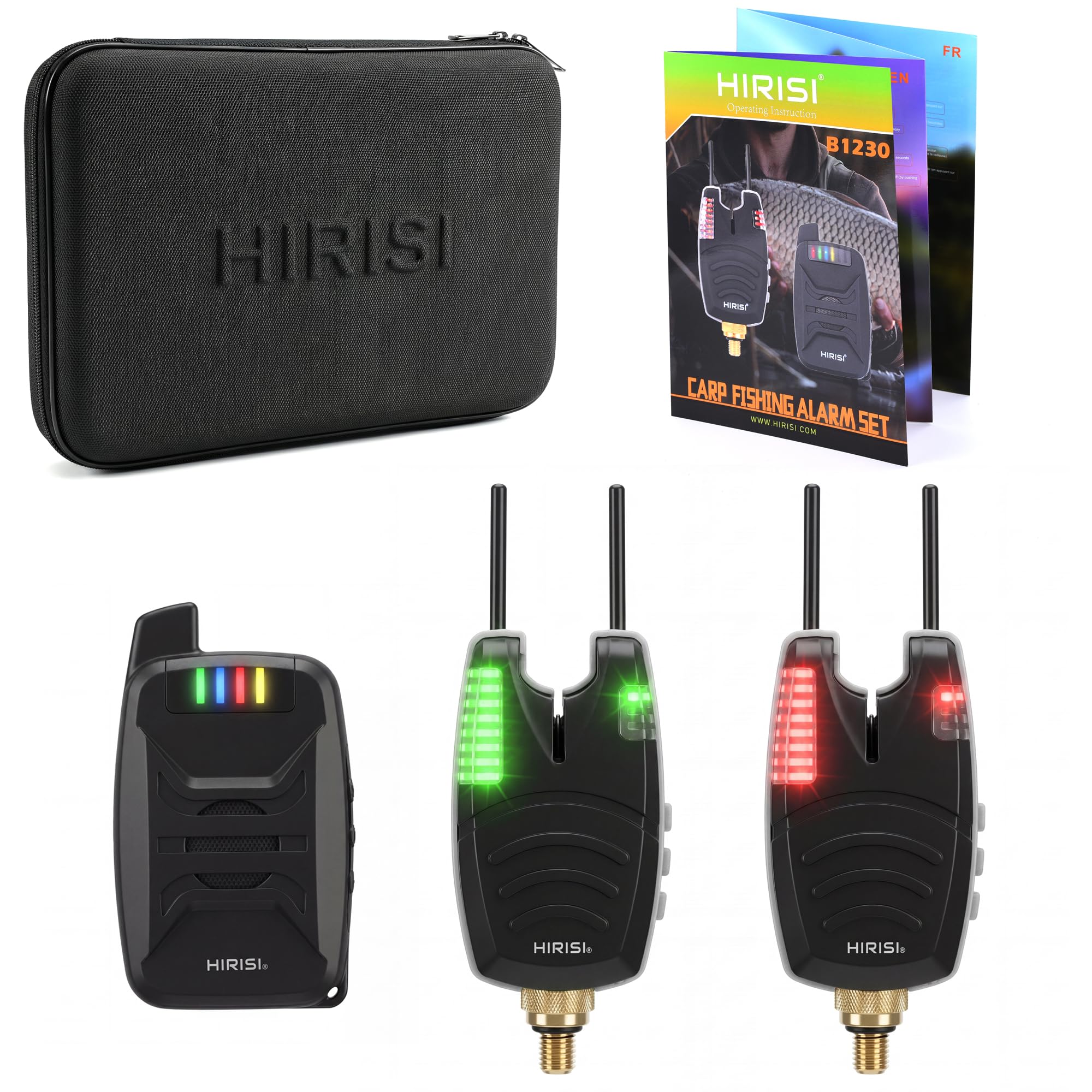 Waterproof Wireless Carp Fishing Bite Alarm Set with Snag Ear Bar 200m (30-2)