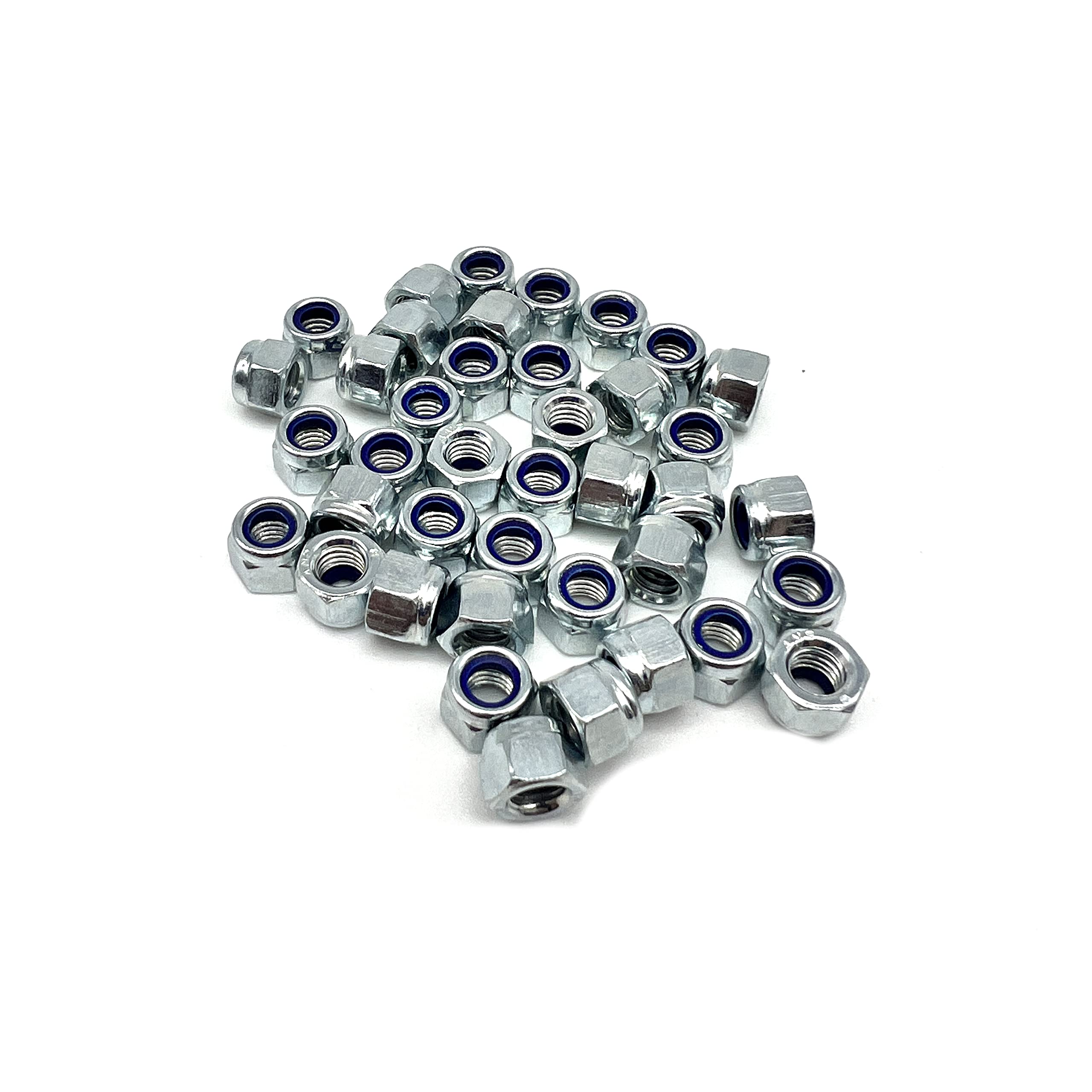 Glengor M5 Nyloc Steel Nuts, Self Locking Nuts with Nylon Inserts Type P (Pack of 40)