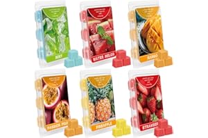 LA BELLEFÉE Wax Melts, Summer Scented Wax Melts, Soy Wax Melts Cubes for Warmer- Mint, Watermelon, Mango, Strawberry, Pineapple, Passion Fruit, Natural Aromatherapy Scented Wax Blocks (6 Packs)